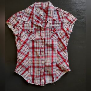 Women's Western Cap Sleeve Button Down Shirt